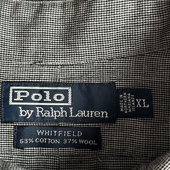 Polo Ralph Lauren Men’s Gray Button Up Shirt Casual Cotton Wool Blend Pockets XL - Picture 8 of 8
